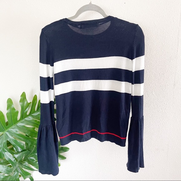 Vero Moda Striped Sweater Fluted Sleeves Small - Picture 2 of 8